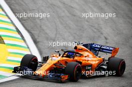 Fernando Alonso (ESP) McLaren MCL33. 10.11.2018. Formula 1 World Championship, Rd 20, Brazilian Grand Prix, Sao Paulo, Brazil, Qualifying Day.