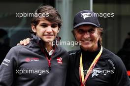 (L to R): Pietro Fittipaldi (BRA) Haas F1 Team Test Driver with Emerson Fittipaldi (BRA). 10.11.2018. Formula 1 World Championship, Rd 20, Brazilian Grand Prix, Sao Paulo, Brazil, Qualifying Day.