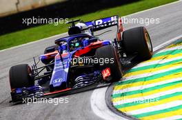 Brendon Hartley (NZL) Scuderia Toro Rosso STR13. 10.11.2018. Formula 1 World Championship, Rd 20, Brazilian Grand Prix, Sao Paulo, Brazil, Qualifying Day.