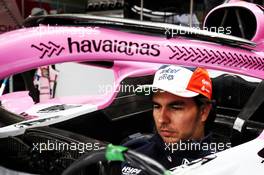 Sergio Perez (MEX) Racing Point Force India F1 VJM11 - Havaianas. 08.11.2018. Formula 1 World Championship, Rd 20, Brazilian Grand Prix, Sao Paulo, Brazil, Preparation Day.