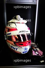 The helmet of Nicholas Latifi (CDN) Sahara Force India F1 Team Development Driver. 08.06.2018. Formula 1 World Championship, Rd 7, Canadian Grand Prix, Montreal, Canada, Practice Day.