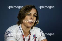 Claire Williams (GBR) Williams Deputy Team Principal in the FIA Press Conference. 08.06.2018. Formula 1 World Championship, Rd 7, Canadian Grand Prix, Montreal, Canada, Practice Day.