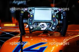 Stoffel Vandoorne (BEL) McLaren MCL33 - steering wheel. 08.06.2018. Formula 1 World Championship, Rd 7, Canadian Grand Prix, Montreal, Canada, Practice Day.