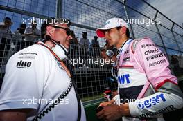 (L to R): Bradley Joyce (GBR) Sahara Force India F1 Race Engineer with Esteban Ocon (FRA) Sahara Force India F1 on the grid. 10.06.2018. Formula 1 World Championship, Rd 7, Canadian Grand Prix, Montreal, Canada, Race Day.