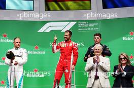 The podium (L to R): Valtteri Bottas (FIN) Mercedes AMG F1, second; Sebastian Vettel (GER) Ferrari, race winner; Max Verstappen (NLD) Red Bull Racing, third. 10.06.2018. Formula 1 World Championship, Rd 7, Canadian Grand Prix, Montreal, Canada, Race Day.