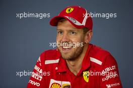 Race winner Sebastian Vettel (GER) Ferrari in the FIA Press Conference. 10.06.2018. Formula 1 World Championship, Rd 7, Canadian Grand Prix, Montreal, Canada, Race Day.