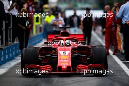 Race winner Sebastian Vettel (GER) Ferrari SF71H enters parc ferme. 10.06.2018. Formula 1 World Championship, Rd 7, Canadian Grand Prix, Montreal, Canada, Race Day.