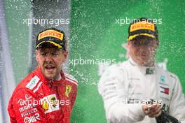 Race winner Sebastian Vettel (GER) Ferrari celebrates on the podium. 10.06.2018. Formula 1 World Championship, Rd 7, Canadian Grand Prix, Montreal, Canada, Race Day.