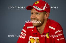 Race winner Sebastian Vettel (GER) Ferrari in the FIA Press Conference. 10.06.2018. Formula 1 World Championship, Rd 7, Canadian Grand Prix, Montreal, Canada, Race Day.
