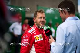 Race winner Sebastian Vettel (GER) Ferrari with Paul di Resta (GBR) Sky Sports Presenter. 10.06.2018. Formula 1 World Championship, Rd 7, Canadian Grand Prix, Montreal, Canada, Race Day.