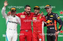 1st place for Sebastian Vettel (GER) Ferrari SF71H, 2nd for Valtteri Bottas (FIN) Mercedes AMG F1 and 3rd for Max Verstappen (NLD) Red Bull Racing RB14. 10.06.2018. Formula 1 World Championship, Rd 7, Canadian Grand Prix, Montreal, Canada, Race Day.