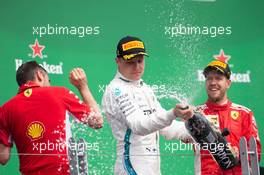 Valtteri Bottas (FIN) Mercedes AMG F1 celebrates his second position on the podium. 10.06.2018. Formula 1 World Championship, Rd 7, Canadian Grand Prix, Montreal, Canada, Race Day.