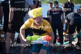 Andy Stobart (GBR) Renault Sport F1 Team Press Officer at the F1 raft race. 09.06.2018. Formula 1 World Championship, Rd 7, Canadian Grand Prix, Montreal, Canada, Qualifying Day.
