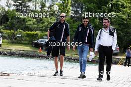 (L to R): Dan Williams (GBR) Sahara Force India F1 Personal Trainer with Esteban Ocon (FRA) Sahara Force India F1 Team and Gwen Lagrue, Head of Mercedes AMG Driver Development. 09.06.2018. Formula 1 World Championship, Rd 7, Canadian Grand Prix, Montreal, Canada, Qualifying Day.