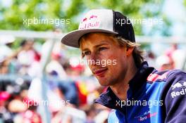 Brendon Hartley (NZL) Scuderia Toro Rosso on the drivers parade. 10.06.2018. Formula 1 World Championship, Rd 7, Canadian Grand Prix, Montreal, Canada, Race Day.