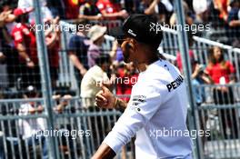 Lewis Hamilton (GBR) Mercedes AMG F1 on the drivers parade. 10.06.2018. Formula 1 World Championship, Rd 7, Canadian Grand Prix, Montreal, Canada, Race Day.