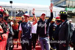 (L to R): Lance Stroll (CDN) Williams with Esteban Ocon (FRA) Sahara Force India F1 Team on the drivers parade. 10.06.2018. Formula 1 World Championship, Rd 7, Canadian Grand Prix, Montreal, Canada, Race Day.