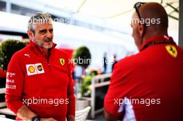 (L to R): Maurizio Arrivabene (ITA) Ferrari Team Principal with Jock Clear (GBR) Ferrari Engineering Director. 07.06.2018. Formula 1 World Championship, Rd 7, Canadian Grand Prix, Montreal, Canada, Preparation Day.