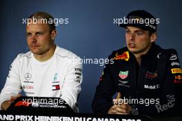 (L to R): Valtteri Bottas (FIN) Mercedes AMG F1 with Max Verstappen (NLD) Red Bull Racing in the FIA Press Conference. 07.06.2018. Formula 1 World Championship, Rd 7, Canadian Grand Prix, Montreal, Canada, Preparation Day.