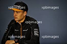 Stoffel Vandoorne (BEL) McLaren in the FIA Press Conference. 07.06.2018. Formula 1 World Championship, Rd 7, Canadian Grand Prix, Montreal, Canada, Preparation Day.