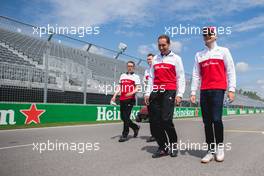 Charles Leclerc (MON) Sauber F1 Team walks the circuit with the team. 07.06.2018. Formula 1 World Championship, Rd 7, Canadian Grand Prix, Montreal, Canada, Preparation Day.