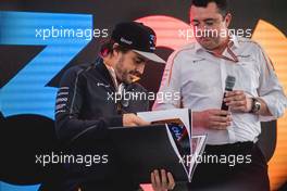 (L to R): Fernando Alonso (ESP) McLaren celebrates his upcoming 300th GP with Eric Boullier (FRA) McLaren Racing Director. 07.06.2018. Formula 1 World Championship, Rd 7, Canadian Grand Prix, Montreal, Canada, Preparation Day.