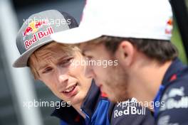 Brendon Hartley (NZ) Scuderia Toro Rosso and Pierre Gasly (FRA) Scuderia Toro Rosso  07.06.2018. Formula 1 World Championship, Rd 7, Canadian Grand Prix, Montreal, Canada, Preparation Day.