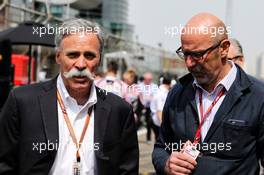 (L to R): Chase Carey (USA) Formula One Group Chairman with Norman Howell (GBR) Formula One Director of Communications. 15.04.2018. Formula 1 World Championship, Rd 3, Chinese Grand Prix, Shanghai, China, Race Day.