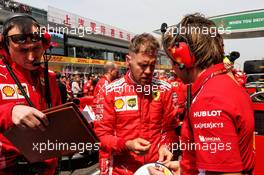 Sebastian Vettel (GER) Ferrari on the grid. 15.04.2018. Formula 1 World Championship, Rd 3, Chinese Grand Prix, Shanghai, China, Race Day.