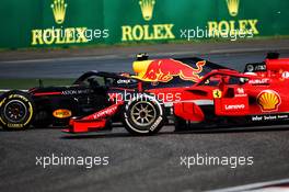 Max Verstappen (NLD) Red Bull Racing RB14 and Sebastian Vettel (GER) Ferrari SF71H collide. 15.04.2018. Formula 1 World Championship, Rd 3, Chinese Grand Prix, Shanghai, China, Race Day.
