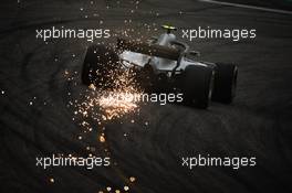 Valtteri Bottas (FIN) Mercedes AMG F1 W09 sends sparks flying. 14.04.2018. Formula 1 World Championship, Rd 3, Chinese Grand Prix, Shanghai, China, Qualifying Day.