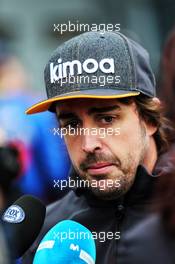 Fernando Alonso (ESP) McLaren with the media. 14.04.2018. Formula 1 World Championship, Rd 3, Chinese Grand Prix, Shanghai, China, Qualifying Day.