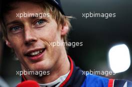 Brendon Hartley (NZL) Scuderia Toro Rosso with the media. 14.04.2018. Formula 1 World Championship, Rd 3, Chinese Grand Prix, Shanghai, China, Qualifying Day.