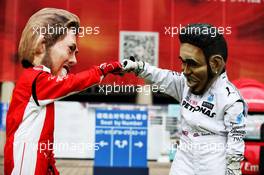 Sebastian Vettel (GER) Ferrari and Lewis Hamilton (GBR) Mercedes AMG F1 caricatures. 14.04.2018. Formula 1 World Championship, Rd 3, Chinese Grand Prix, Shanghai, China, Qualifying Day.