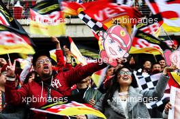 Ferrari fans in the grandstand. 15.04.2018. Formula 1 World Championship, Rd 3, Chinese Grand Prix, Shanghai, China, Race Day.