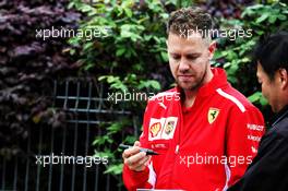 Sebastian Vettel (GER) Ferrari. 12.04.2018. Formula 1 World Championship, Rd 3, Chinese Grand Prix, Shanghai, China, Preparation Day.