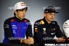 (L to R): Pierre Gasly (FRA) Scuderia Toro Rosso with Max Verstappen (NLD) Red Bull Racing in the FIA Press Conference. 12.04.2018. Formula 1 World Championship, Rd 3, Chinese Grand Prix, Shanghai, China, Preparation Day.