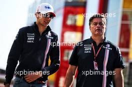(L to R): Esteban Ocon (FRA) Sahara Force India F1 Team with Andy Stevenson (GBR) Sahara Force India F1 Team Manager. 11.05.2018. Formula 1 World Championship, Rd 5, Spanish Grand Prix, Barcelona, Spain, Practice Day.
