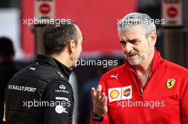 (L to R): Cyril Abiteboul (FRA) Renault Sport F1 Managing Director with Maurizio Arrivabene (ITA) Ferrari Team Principal. 11.05.2018. Formula 1 World Championship, Rd 5, Spanish Grand Prix, Barcelona, Spain, Practice Day.