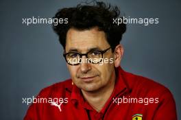 Mattia Binotto (ITA) Ferrari Chief Technical Officer in the FIA Press Conference. 11.05.2018. Formula 1 World Championship, Rd 5, Spanish Grand Prix, Barcelona, Spain, Practice Day.