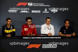 The FIA Press Conference (L to R): Remi Taffin (FRA) Renault Sport F1 Engine Technical Director; Mattia Binotto (ITA) Ferrari Chief Technical Officer; Andy Cowell (GBR) Mercedes-Benz High Performance Powertrains Managing Director; Toyoharu Tanabe (JPN) Honda F1 Technical Director. 11.05.2018. Formula 1 World Championship, Rd 5, Spanish Grand Prix, Barcelona, Spain, Practice Day.