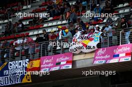 Fans in the grandstand and banners. 11.05.2018. Formula 1 World Championship, Rd 5, Spanish Grand Prix, Barcelona, Spain, Practice Day.
