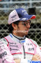 Sergio Perez (MEX) Sahara Force India F1 on the grid. 13.05.2018. Formula 1 World Championship, Rd 5, Spanish Grand Prix, Barcelona, Spain, Race Day.
