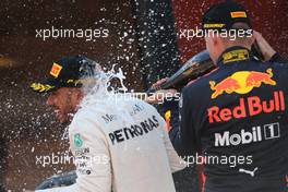 Lewis Hamilton (GBR) Mercedes AMG F1  and Max Verstappen (NLD) Red Bull Racing  13.05.2018. Formula 1 World Championship, Rd 5, Spanish Grand Prix, Barcelona, Spain, Race Day.