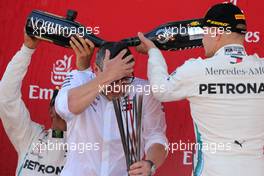 Lewis Hamilton (GBR) Mercedes AMG F1  and Valtteri Bottas (FIN) Mercedes AMG F1  13.05.2018. Formula 1 World Championship, Rd 5, Spanish Grand Prix, Barcelona, Spain, Race Day.