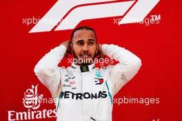 Race winner Lewis Hamilton (GBR) Mercedes AMG F1 celebrates on the podium. 13.05.2018. Formula 1 World Championship, Rd 5, Spanish Grand Prix, Barcelona, Spain, Race Day.