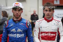 Pierre Gasly (FRA) Scuderia Toro Rosso and Charles Leclerc (FRA) Sauber F1 Team  12.05.2018. Formula 1 World Championship, Rd 5, Spanish Grand Prix, Barcelona, Spain, Qualifying Day.