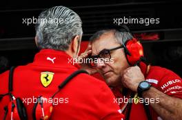 (L to R): Maurizio Arrivabene (ITA) Ferrari Team Principal with Modesta Menabue (ITA) Ferrari Engine Specialist. 12.05.2018. Formula 1 World Championship, Rd 5, Spanish Grand Prix, Barcelona, Spain, Qualifying Day.