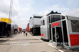 F1 motorhome. 10.05.2018. Formula 1 World Championship, Rd 5, Spanish Grand Prix, Barcelona, Spain, Preparation Day.