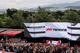 (L to R): Lewis Hamilton (GBR) Mercedes AMG F1 and Valtteri Bottas (FIN) Mercedes AMG F1 in the F1 Fanzone. 10.05.2018. Formula 1 World Championship, Rd 5, Spanish Grand Prix, Barcelona, Spain, Preparation Day.